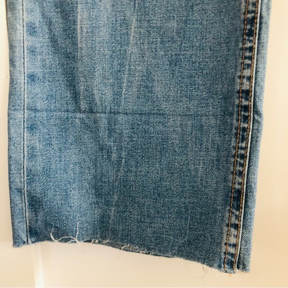 ISKO High Rise Cropped Jeans Straight Leg Button Fly Raw Hem women's size 28 - Picture 5 of 14